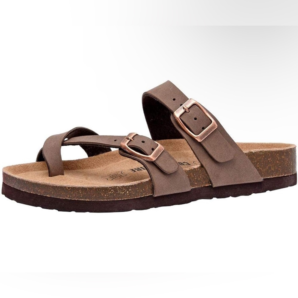CUSHIONAIRE Women's Luna Cork Footbed Sandal With +Comfort
